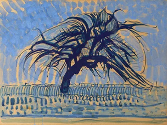 Apfelbaum in Blau, 1908-09